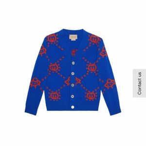 Gucci Kids Blue and Red Cardigan